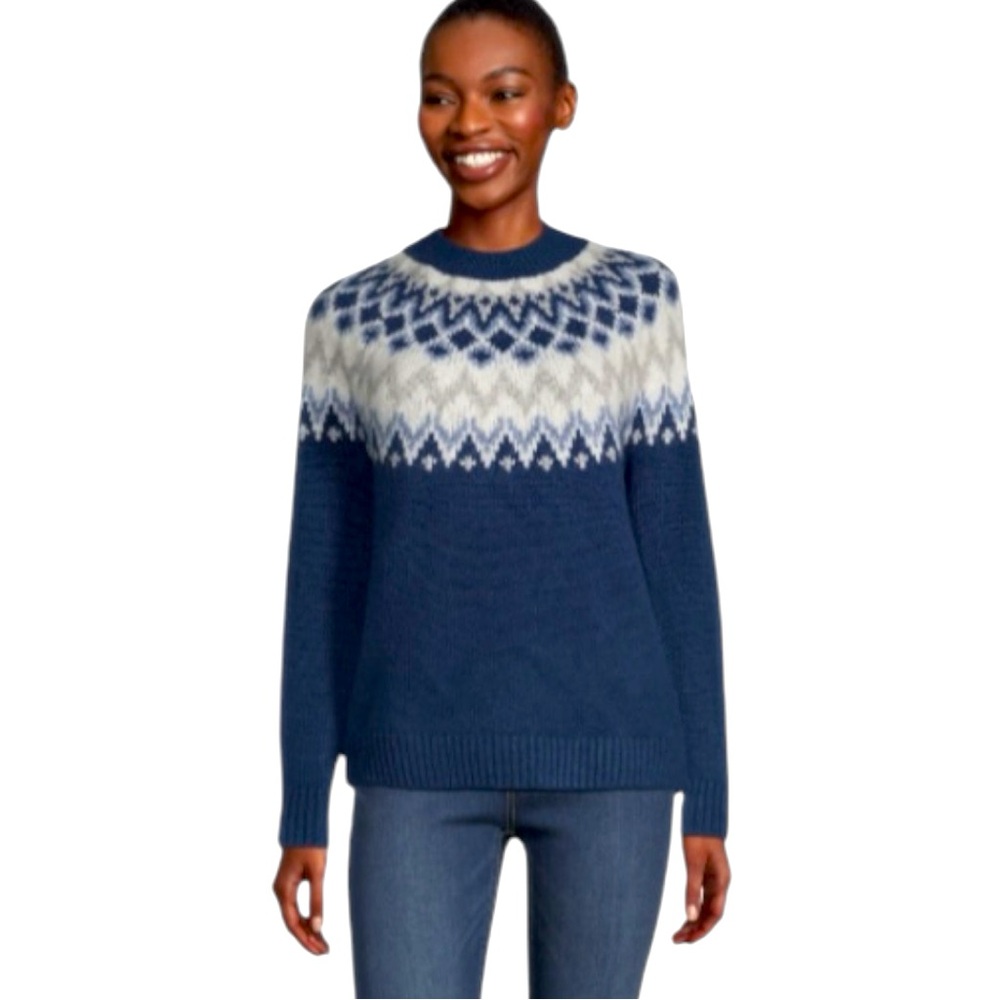 WindRiver Heritage Fair Isle Sweater Blue XXL Nordic Crewneck